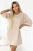Numoco 666-1 bawełniana luźna sukienka oversize z krótkim rękawem 
